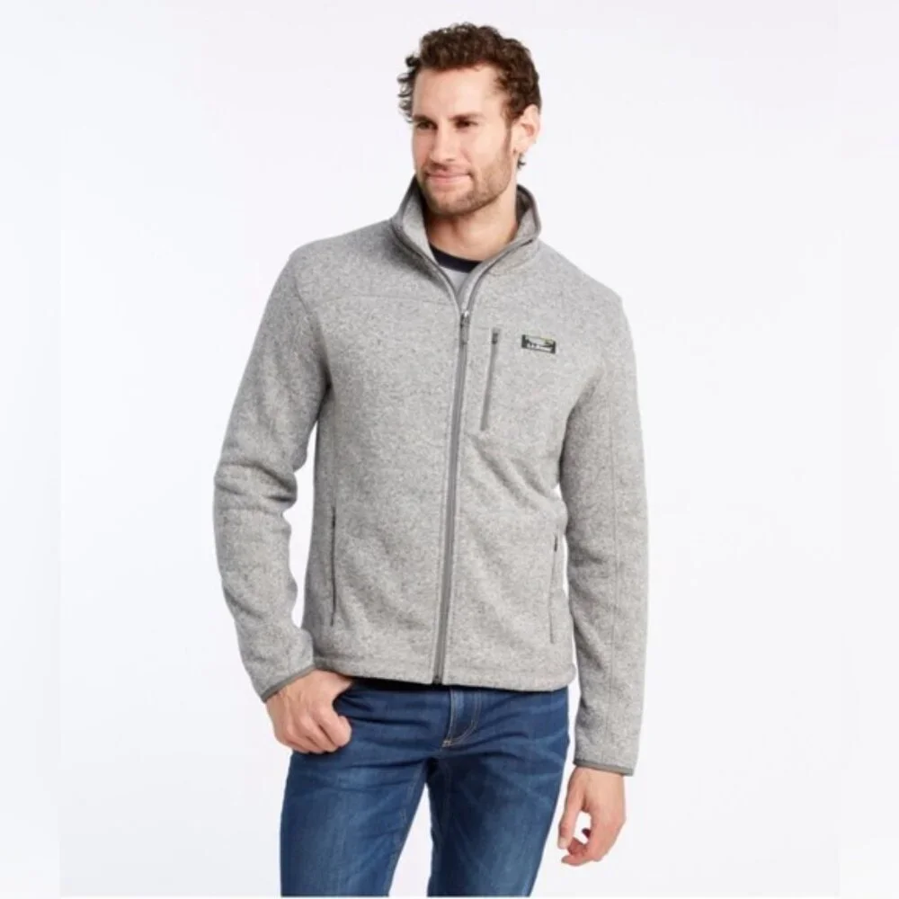 L.L. Bean Jacket Men's Size‎ Small Navy Blue Sweater Fleece Full-Zip Hooded